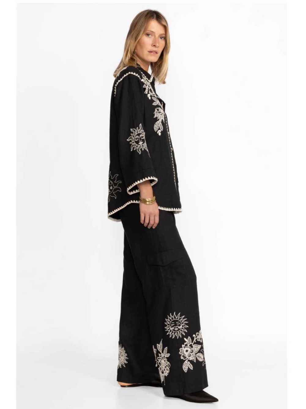 Johnny Was Addison Drawstring Wide Leg Pant - Picture 3 of 12